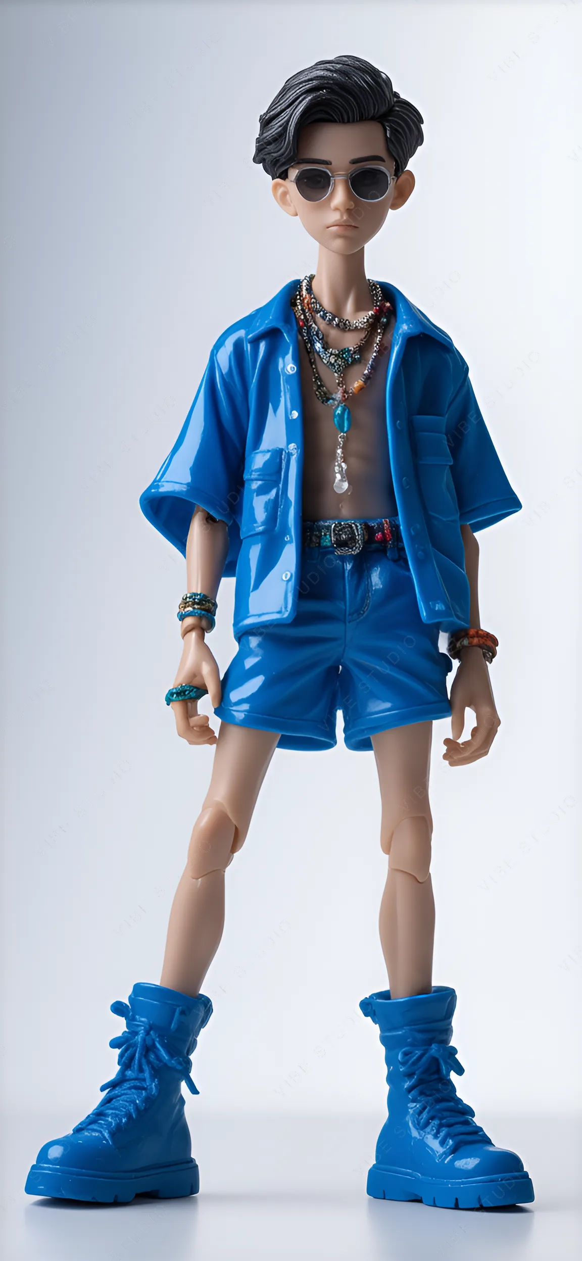Urban Youth Fashion Doll Blue PVC Ensemble