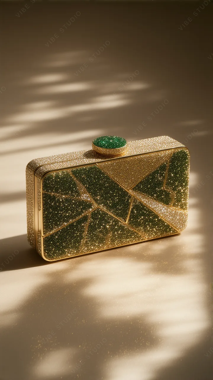 Gold Glitter Clustered Evening Clutch Phone Wallpaper