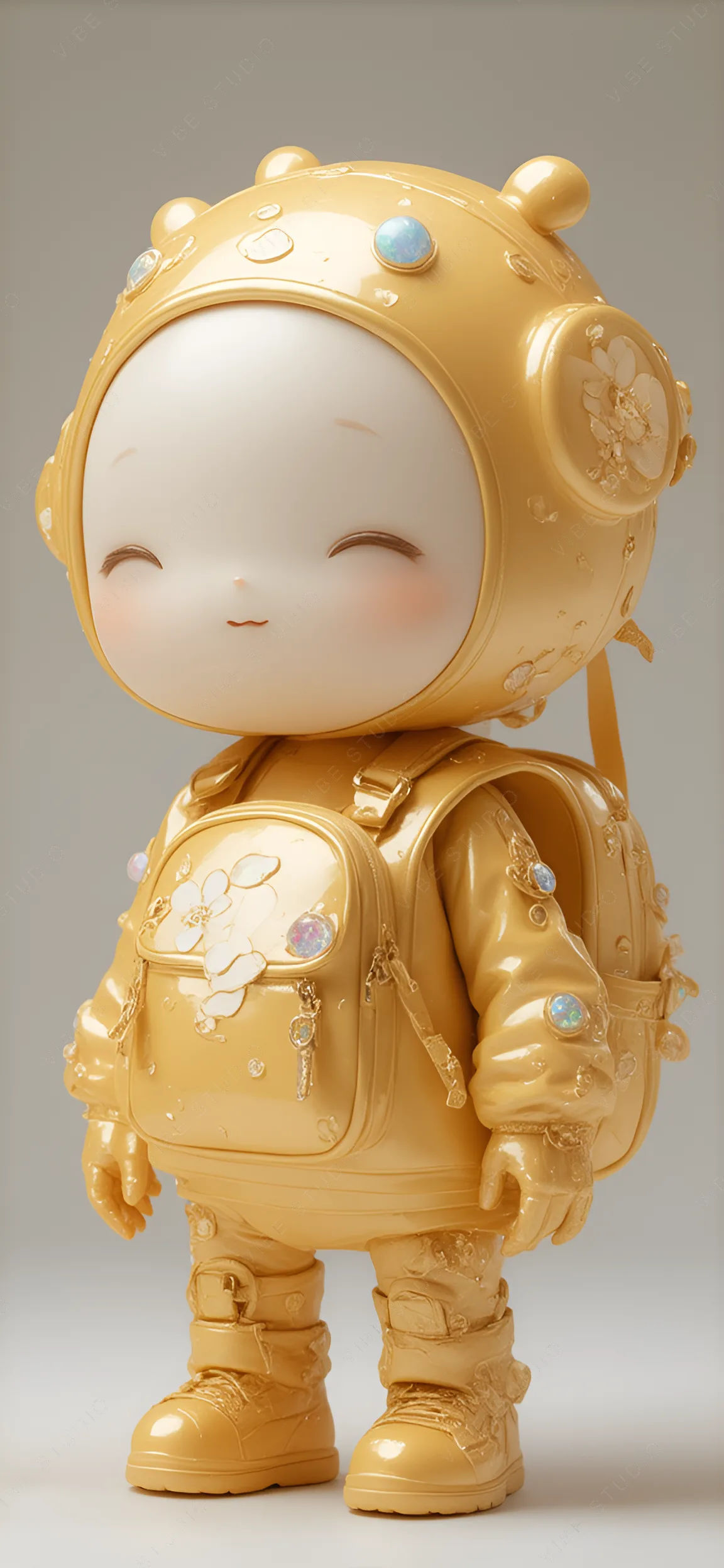 Golden Astronaut Child Figure