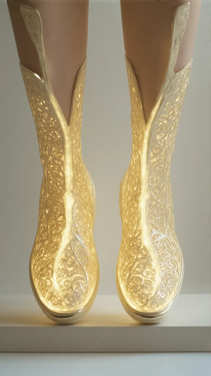 Gold Embroidered Boots Phone Wallpaper