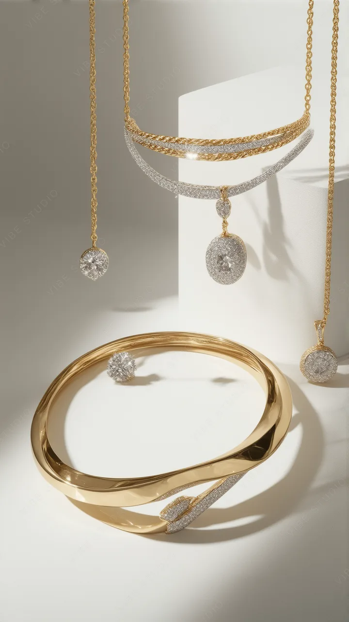 Gold Jewelry Studio Still Life Phone Background