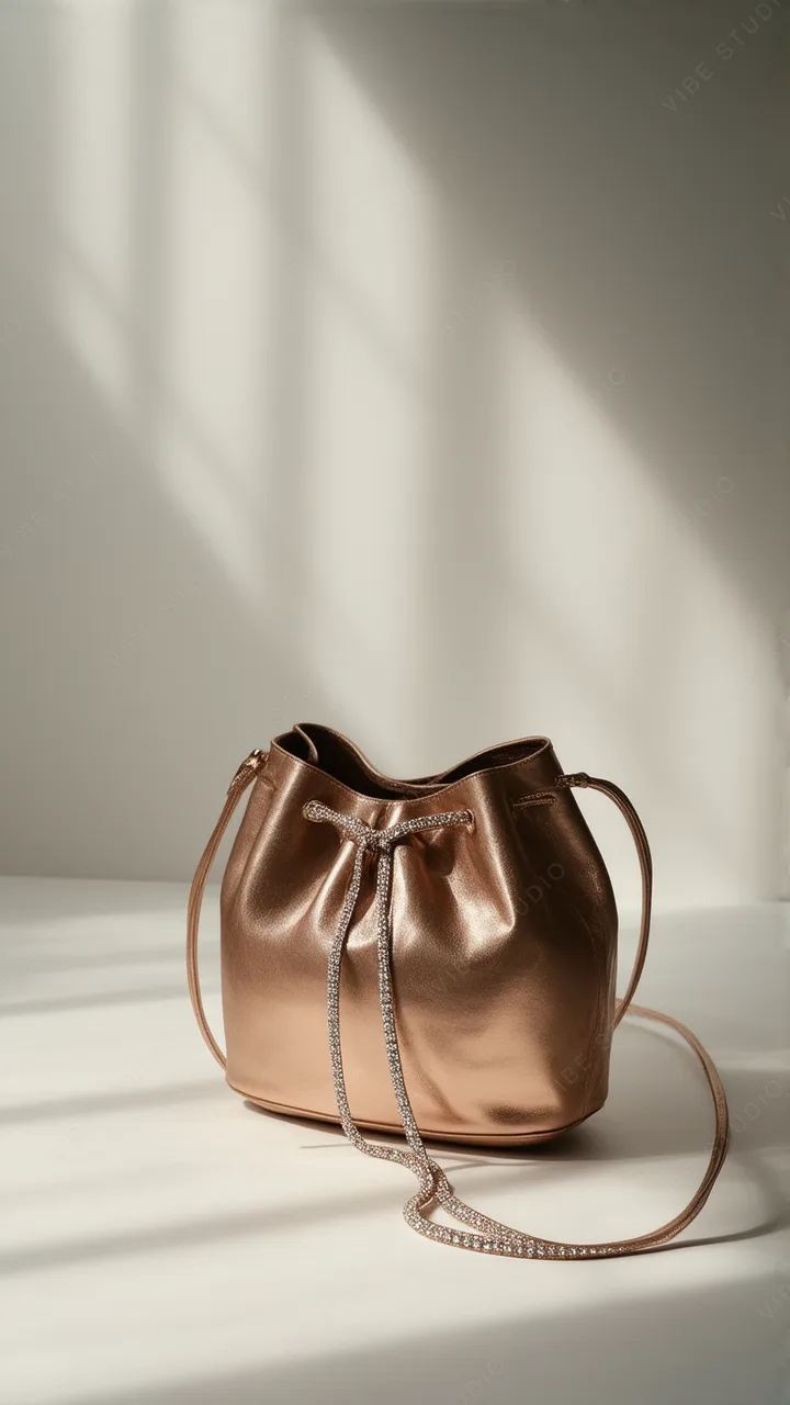 Luxurious Metallic Bucket Bag Phone Wallpaper