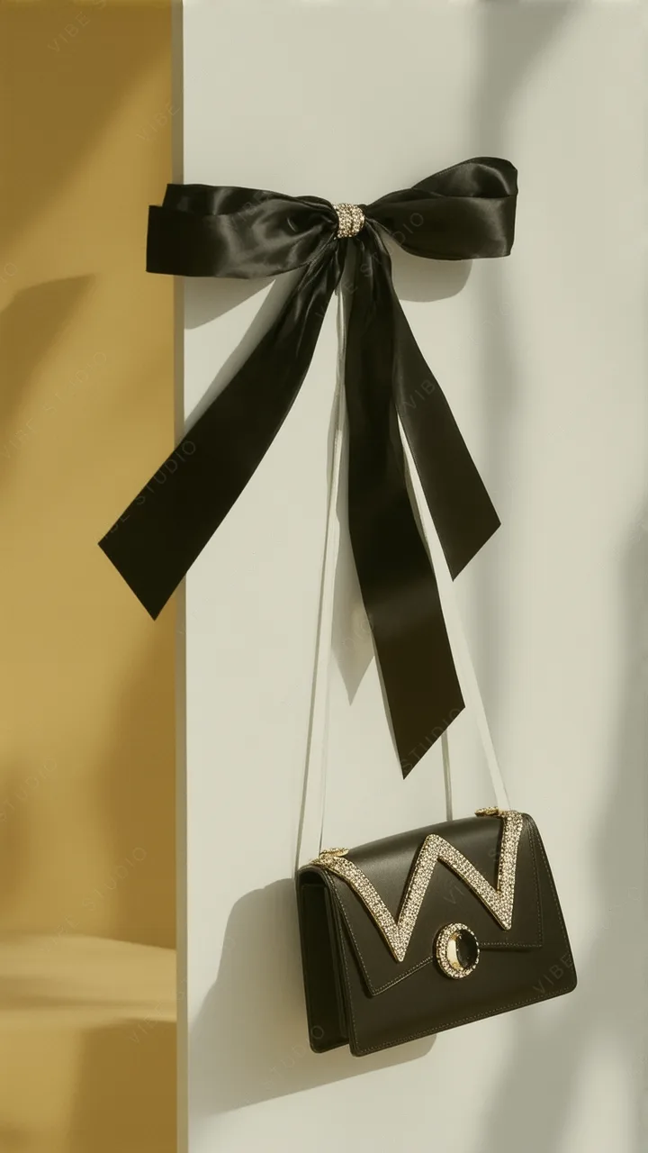 Black Satin Bow Phone Wallpaper