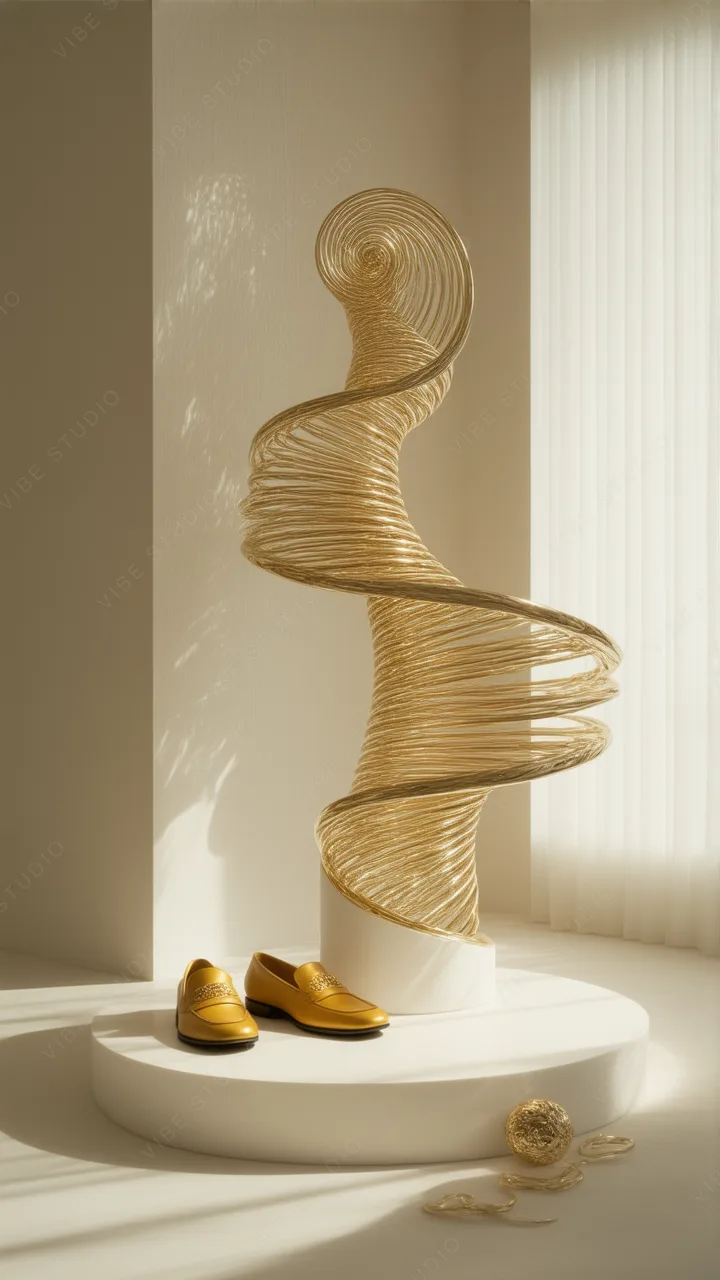 Gold Spiral Sculpture Phone Wallpaper