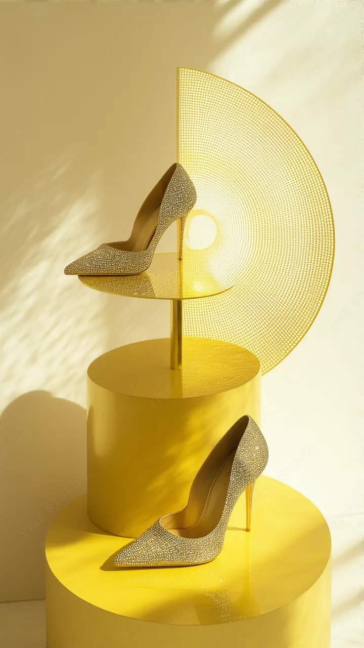 Gold Crystal Heels Phone Wallpaper
