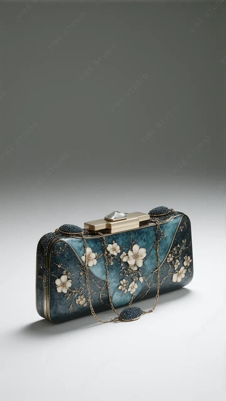 Teal Floral Clutch Phone Wallpaper