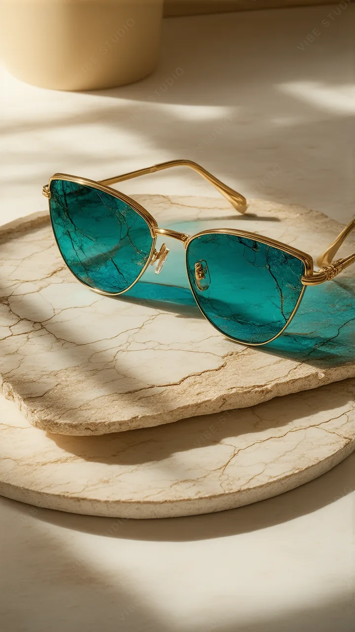 Teal Frame Sunglasses Phone Background