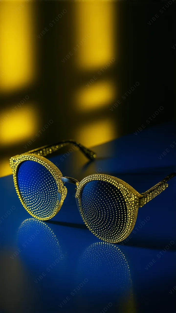 Crystal Gold Sunglasses Phone Wallpaper