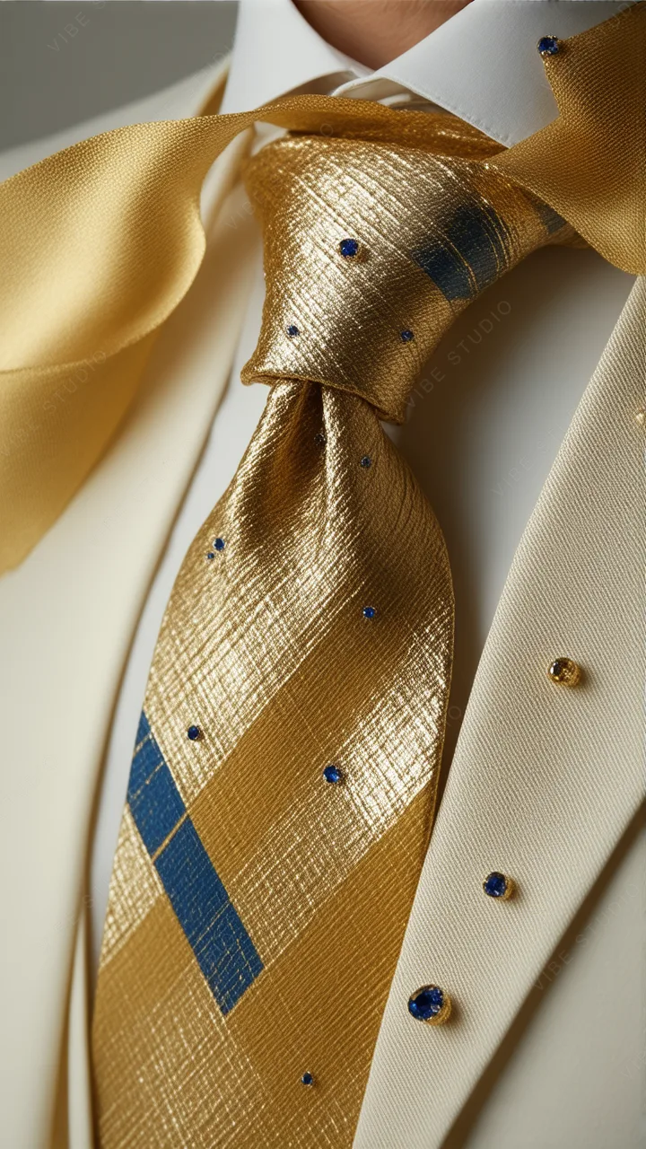 Gold Textured Tie Phone Wallpaper