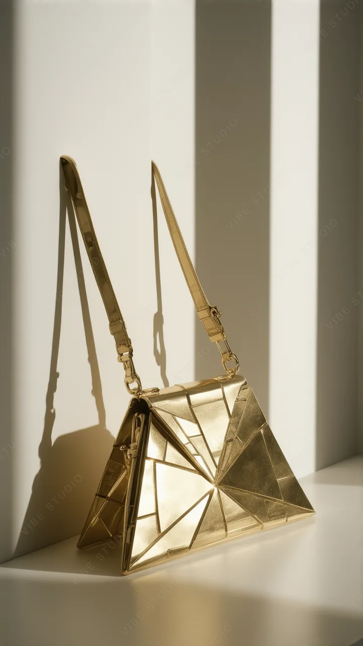 Geometric Gold Bag Phone Wallpaper