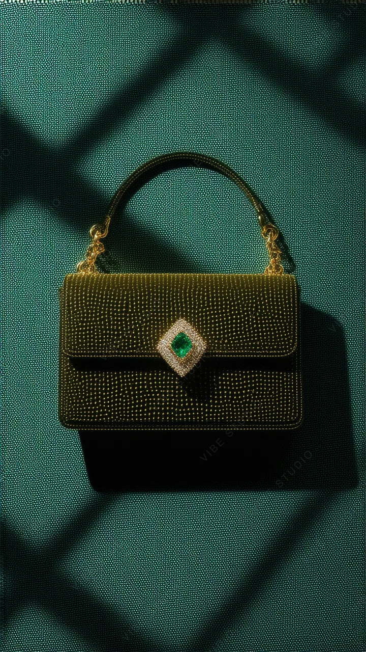 Emerald Beaded Shoulder Bag Phone Wallpaper