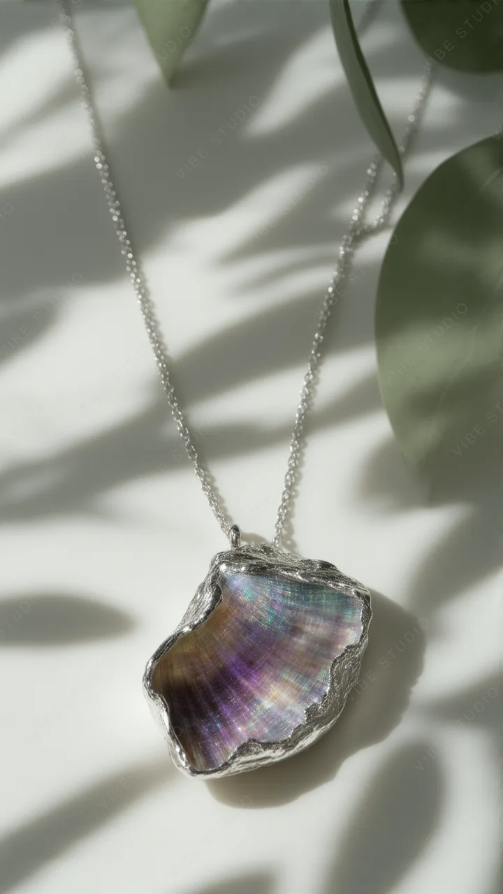 Iridescent Shell Necklace Phone Wallpaper
