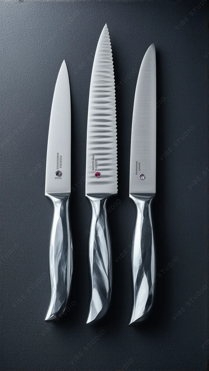 Metallic Knife Collection Phone Wallpaper