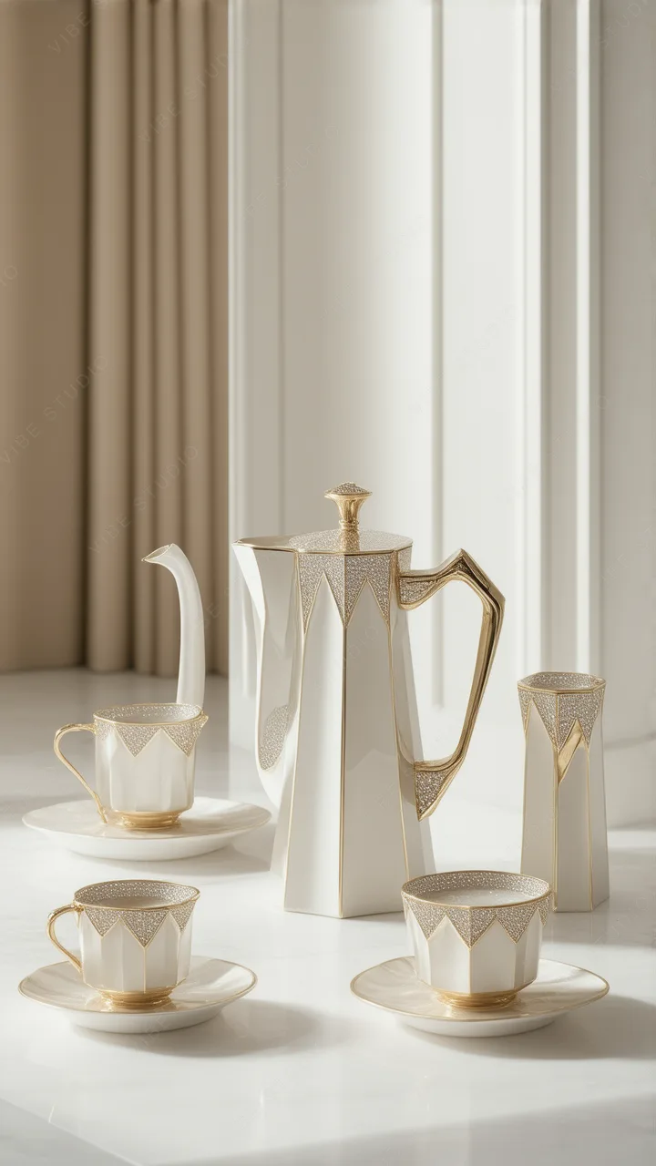 White Porcelain Tea Set Phone Wallpaper