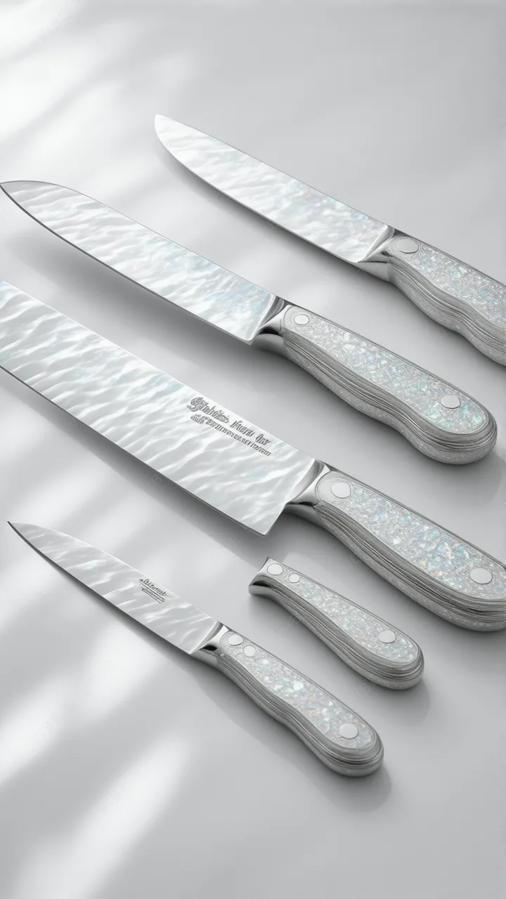 Platinum Knife Set Phone Wallpaper