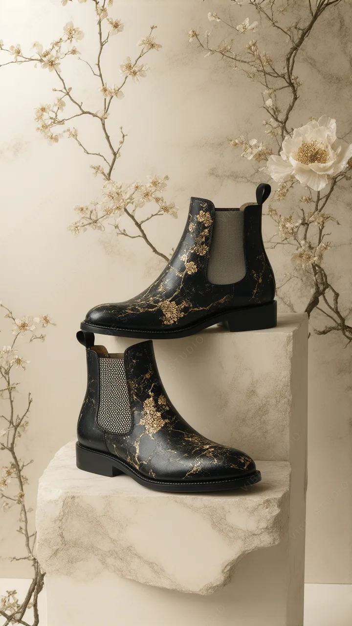 Marble Texture Chelsea Boot Phone Wallpaper