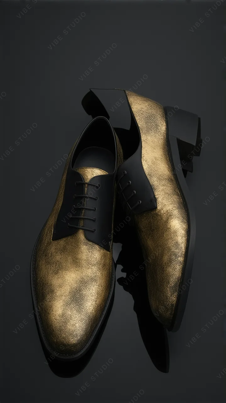 Gold Leather Shoes Phone Wallpaper