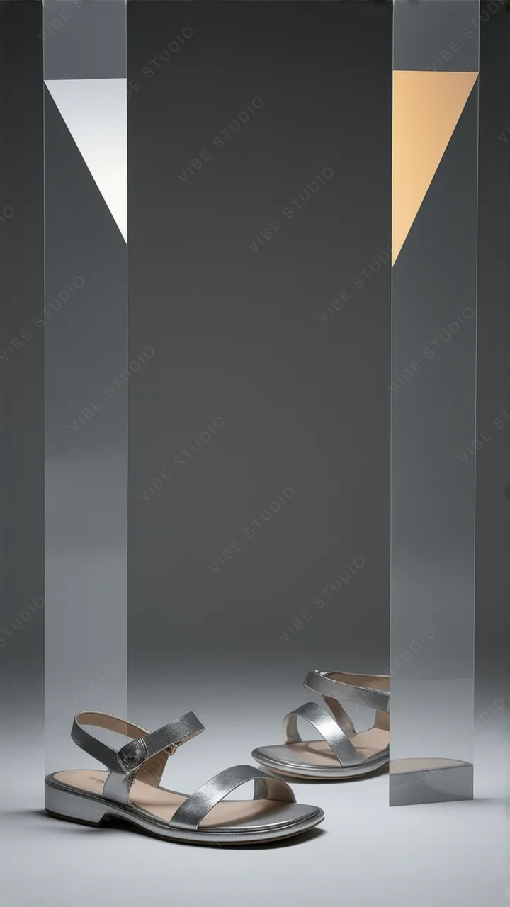 Metallic Sandal Reflection Phone Wallpaper