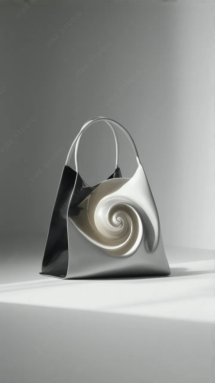 Elegant Spiral Leather Handbag Phone Wallpaper