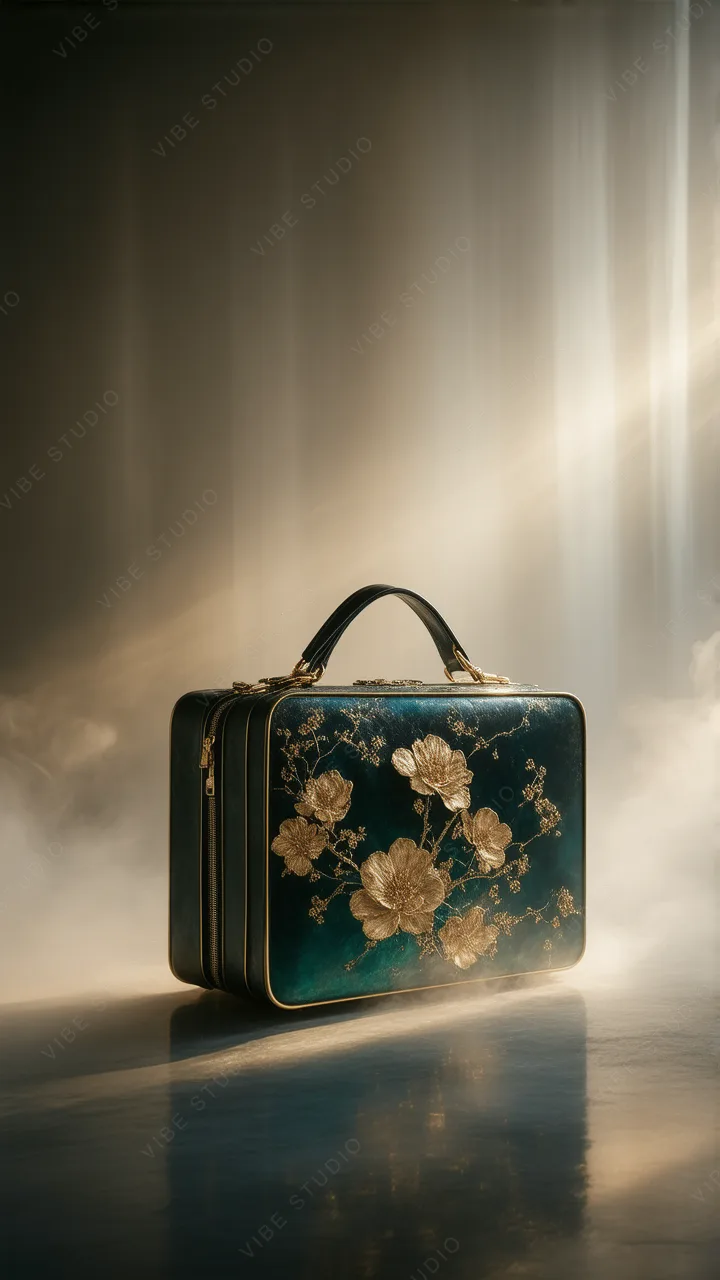 Emerald Floral Suitcase Phone Wallpaper
