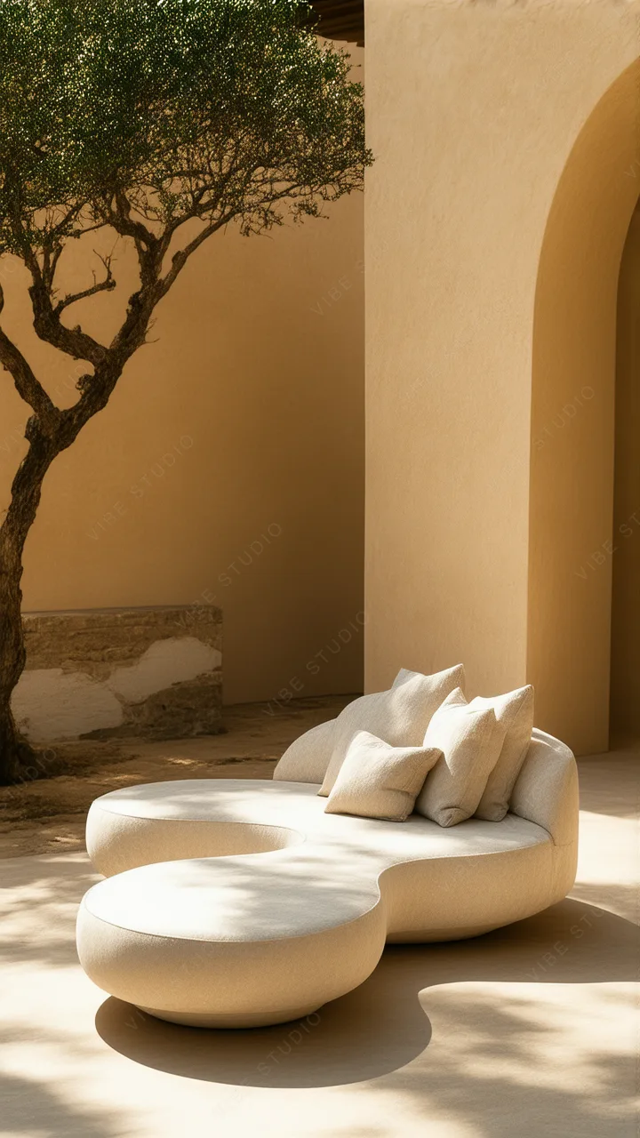 Creamy Linen Couch Phone Wallpaper