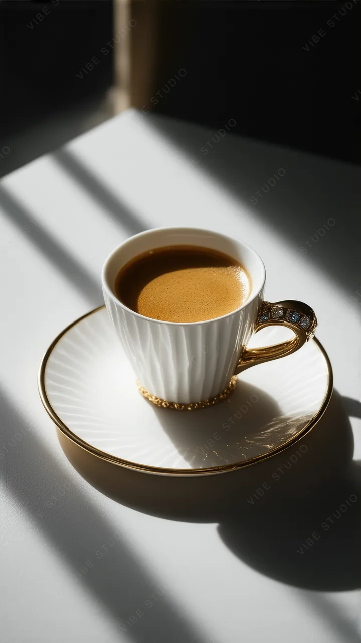 Gold Cup Coffee Phone Wallpaper