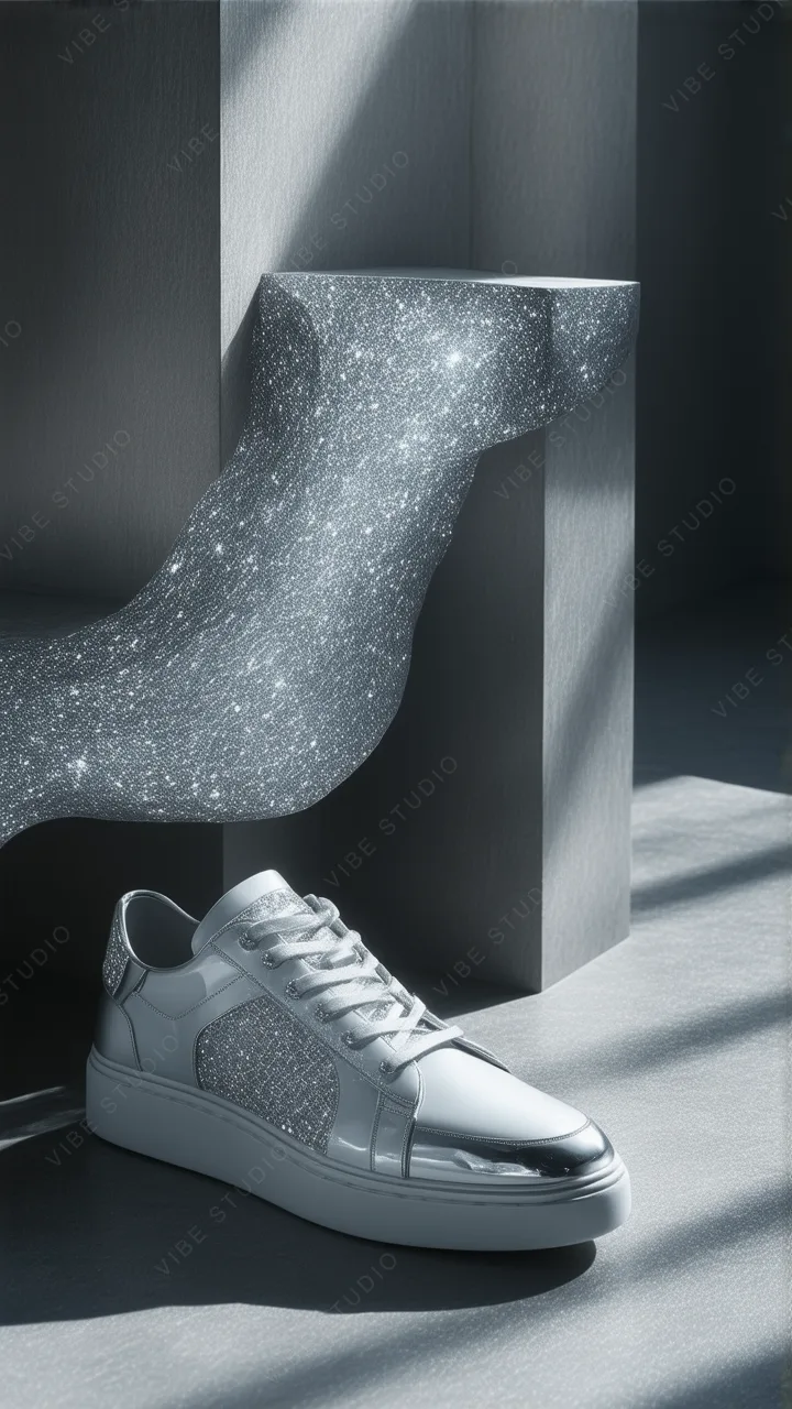Shimmering Crystal Sneaker Phone Wallpaper