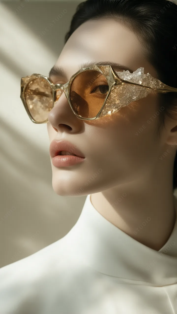 Crystal Sunglasses Phone Wallpaper – Reflective Geometric Design