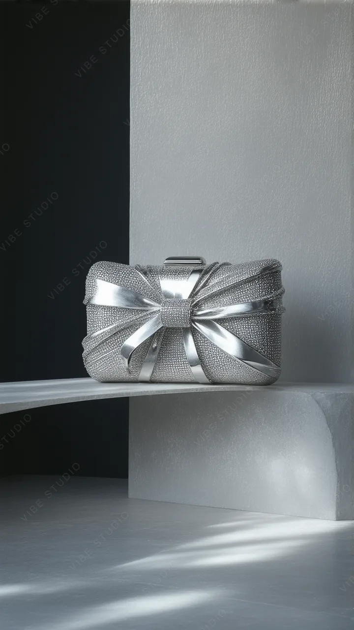 Silver Bow Clutch Phone Wallpaper