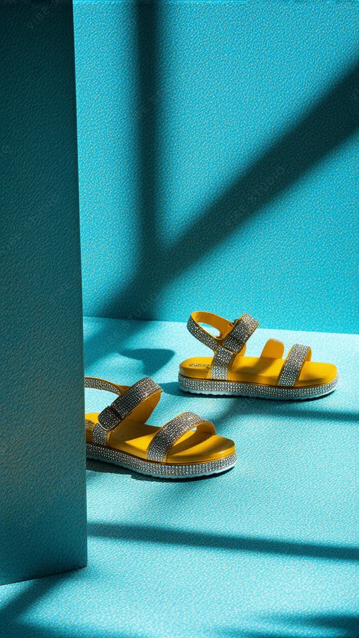 Yellow Glitter Sandals Phone Wallpaper