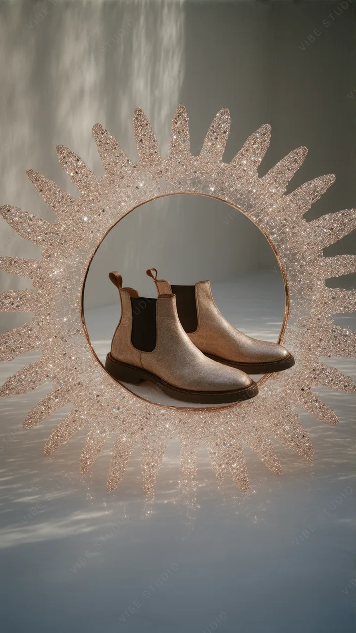 Gold Leather Chelsea Boots Phone Wallpaper