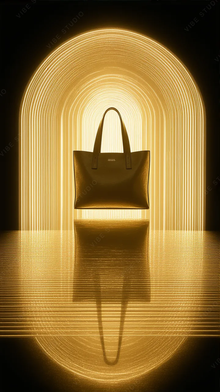 Gold Leather Tote Phone Wallpaper