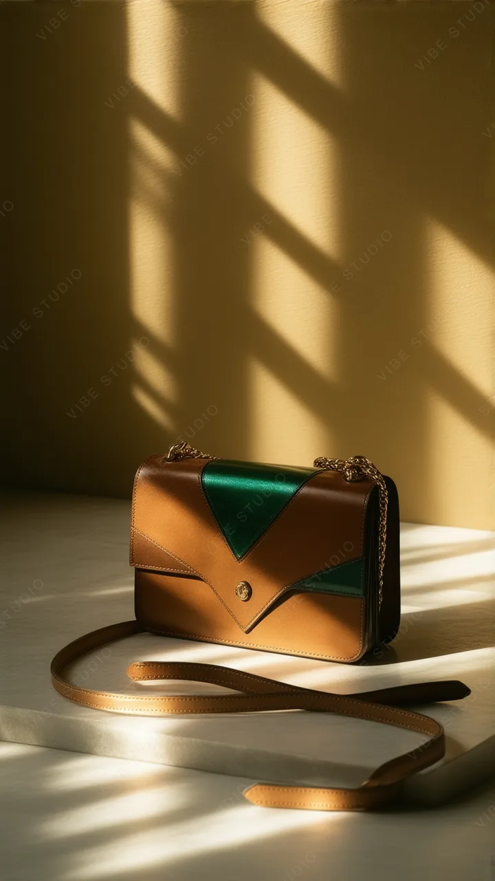 Luxurious Leather Shoulder Bag with Shadow