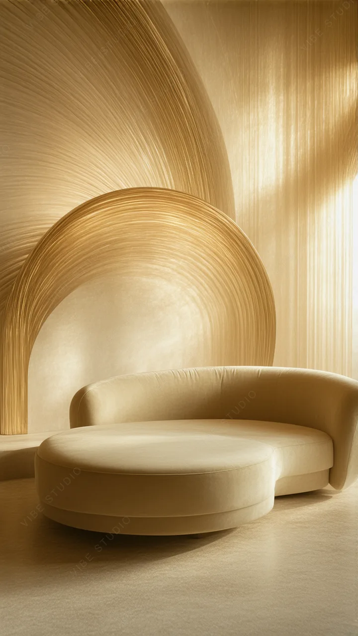 Beige Velvet Seating Area Phone Wallpaper