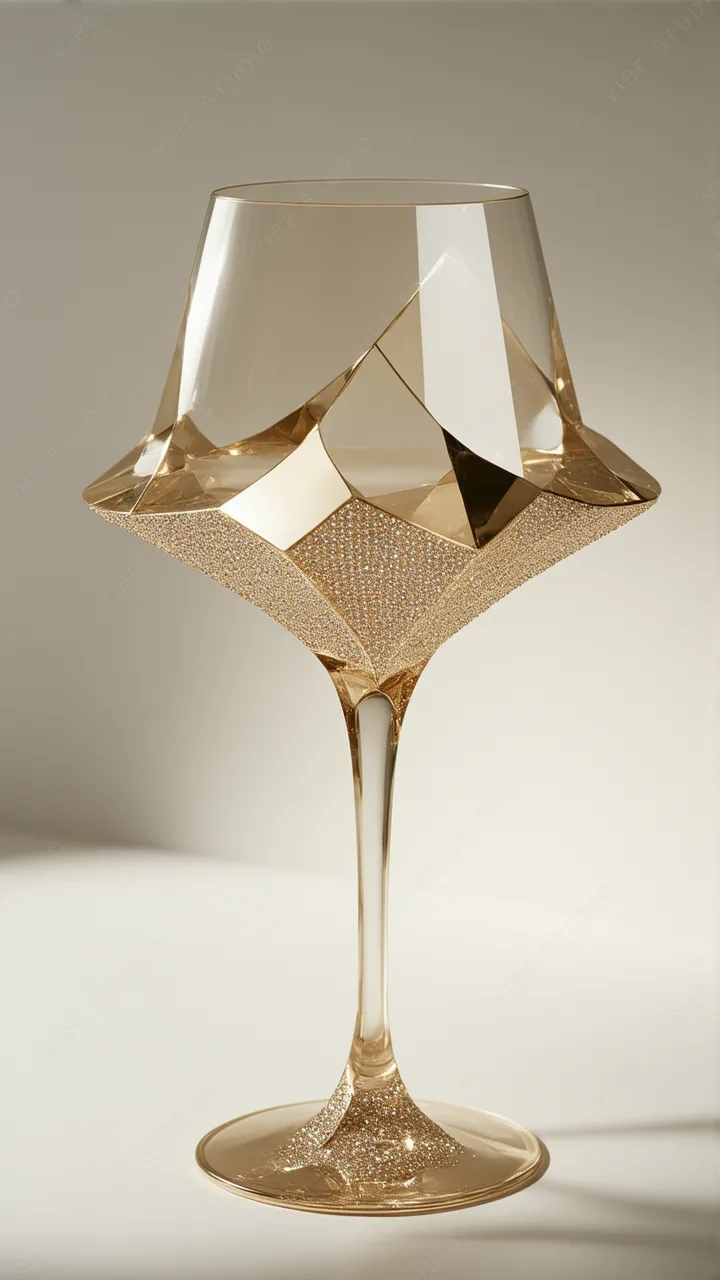 Gold Geometric Wine Glass Phone Wallpaper