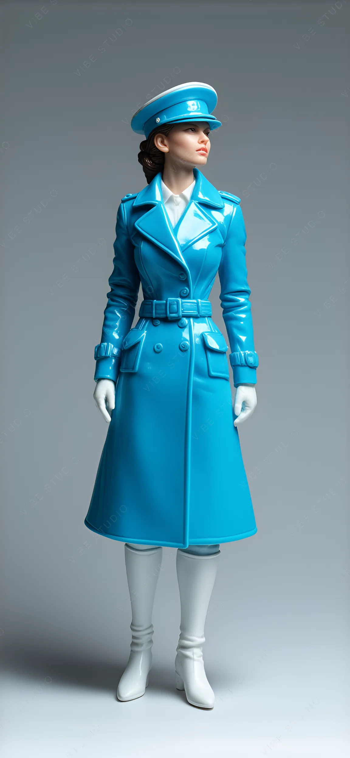Uniformed Female Figure, High Gloss Finish