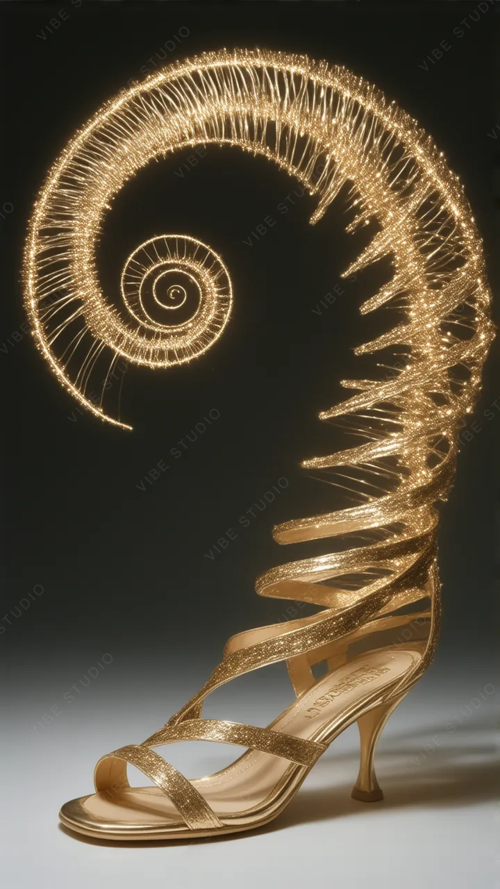 Gold Spiral Shoe Phone Wallpaper