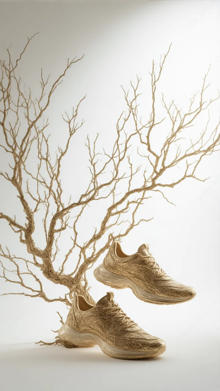 Gold Shoe Sculpture Phone Wallpaper