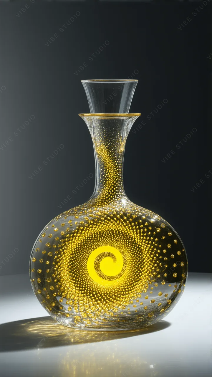 Glass Vase with Gold Spiral Phone Wallpaper