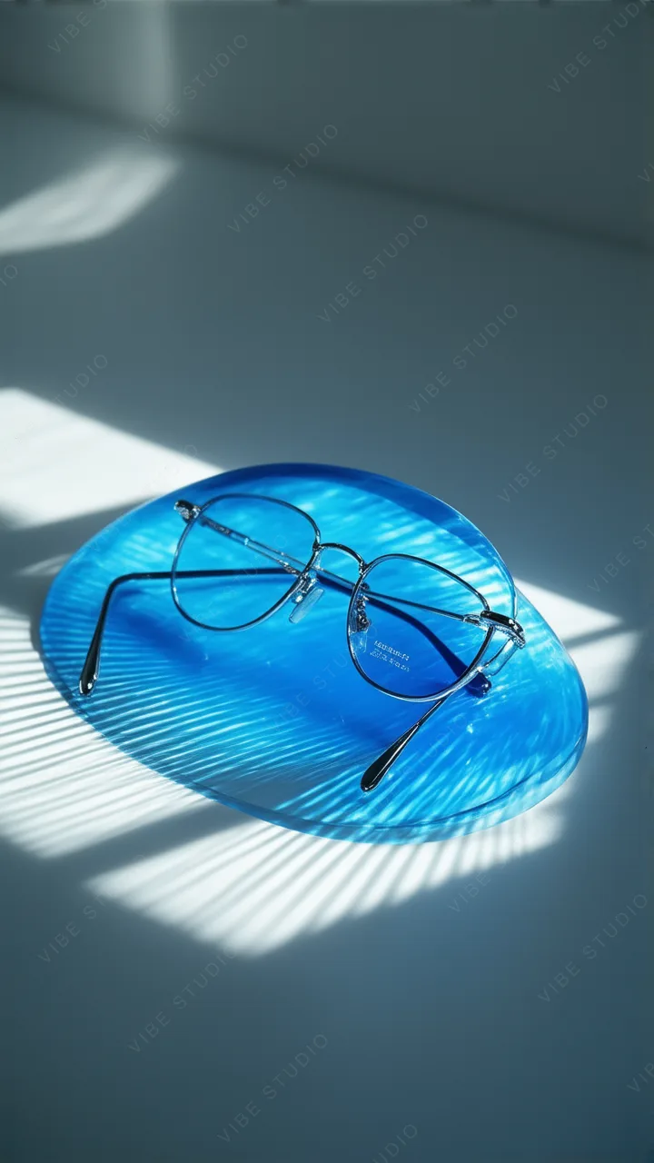 Blue Crystal Glasses Phone Wallpaper  Elegant Reflection