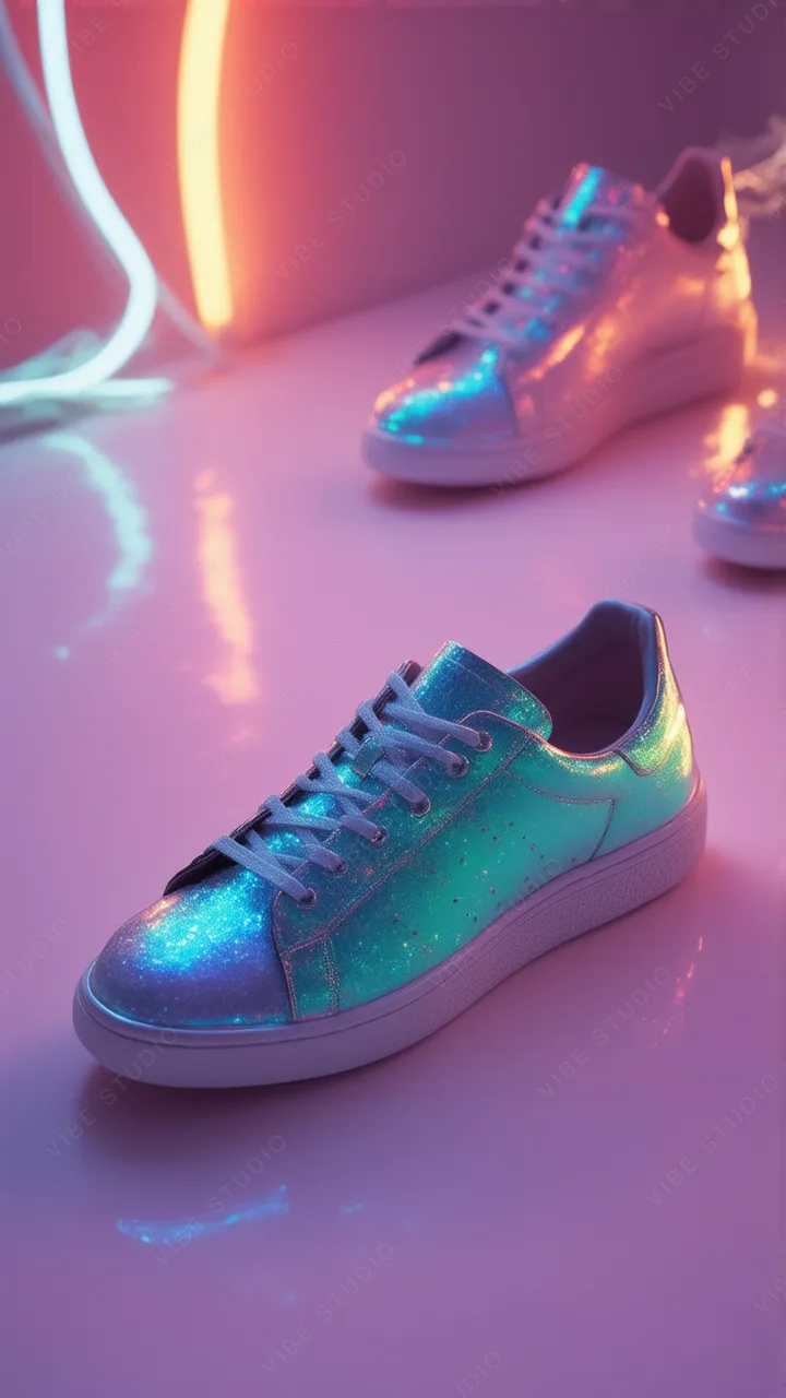 Holographic Sneakers Phone Wallpaper