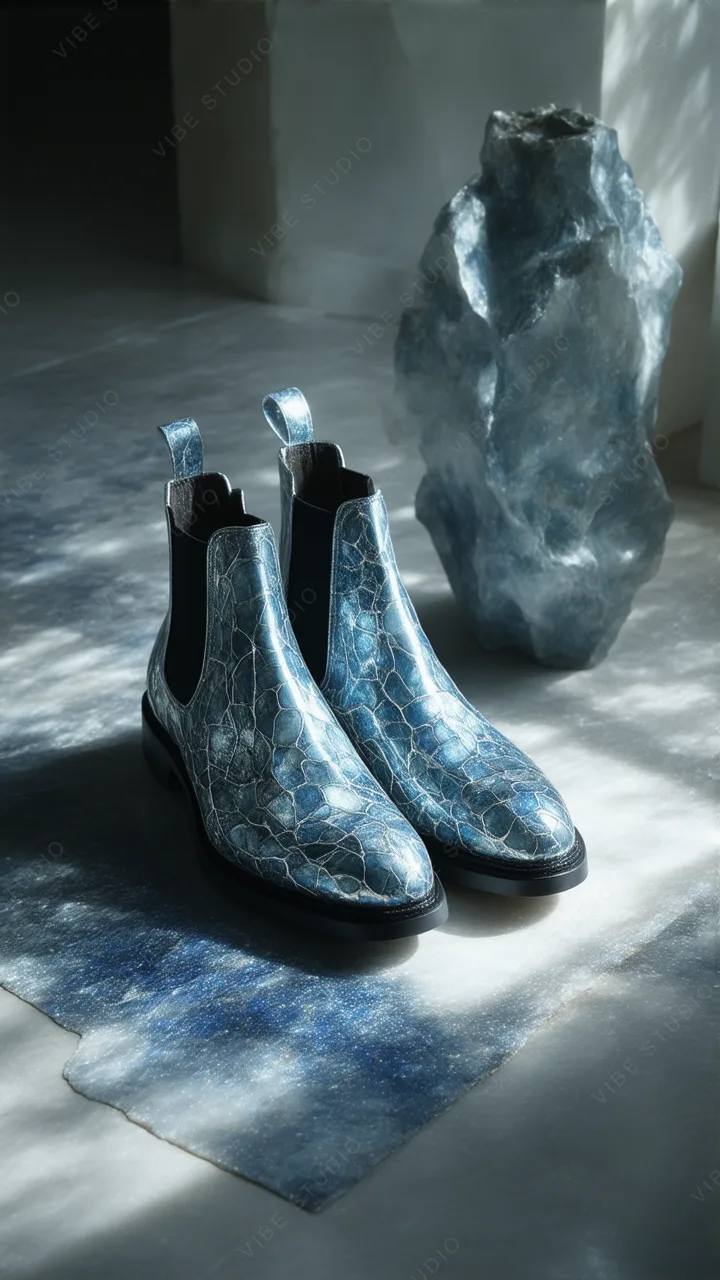 Blue Crystal Chelsea Boots Phone Wallpaper