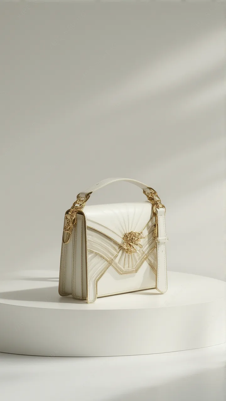 Elegant Geometric Gold Bag Phone Wallpaper