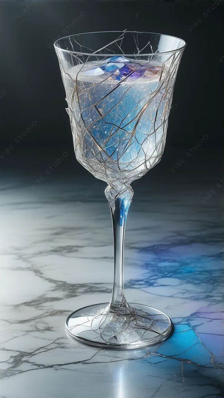 Crystal Glass Sculpture Phone Wallpaper