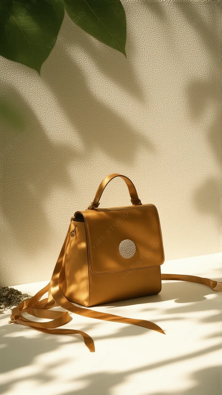 Golden Leather Bag Phone Wallpaper