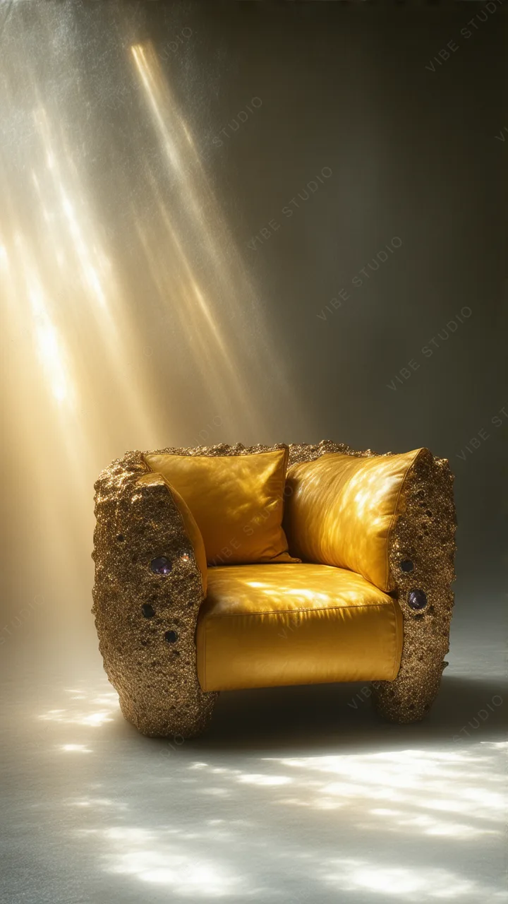 Luxurious Gold Chair Phone Wallpaper  Elegant Metallic Texture Wallpaper