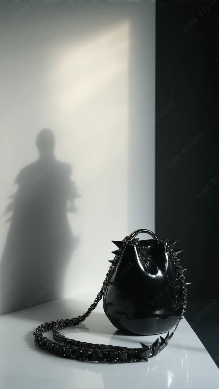 Black Spike Leather Bag Phone Wallpaper