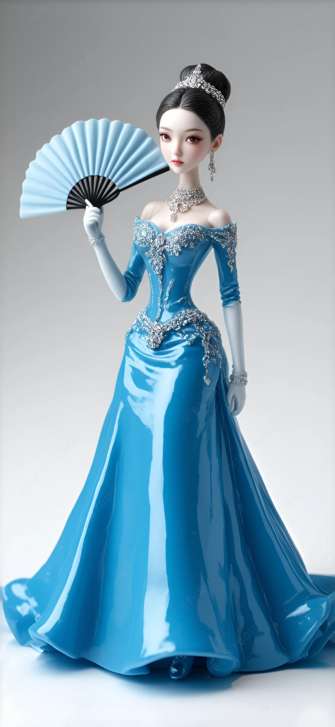 Regal Azure Gown Doll