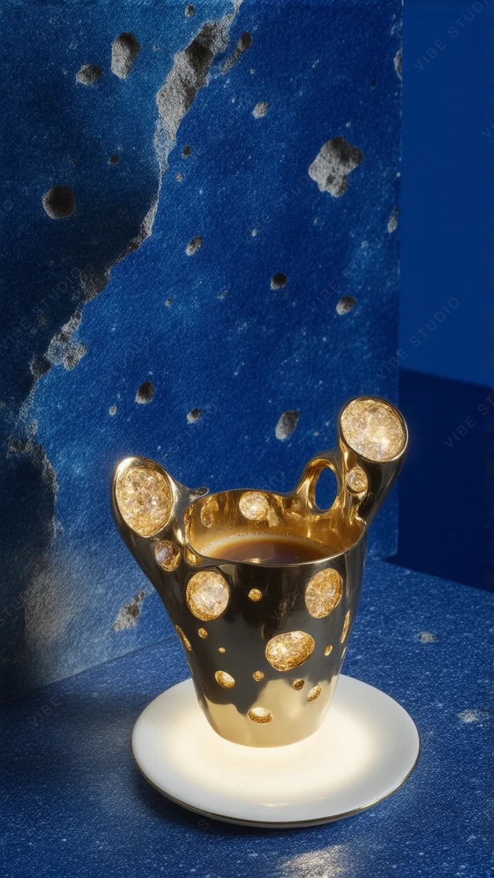 Black Gold Ceramic Bowl Phone Wallpaper