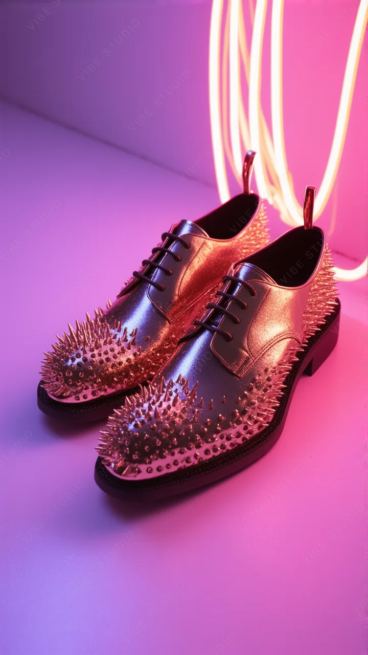 Spiked Leather Shoes Studio Still Life